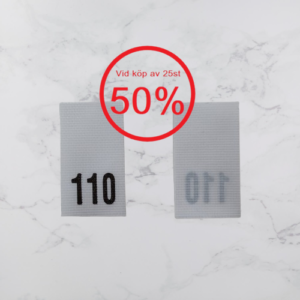 Storleksetikett 110 ensidig