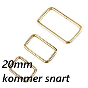 Rektangelspänne utan stång guld (20, 25 och 32 mm)