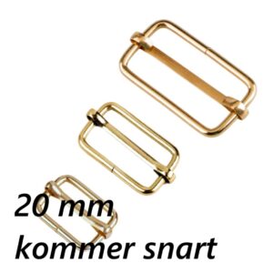 Rektangelspänne med stång guld (20, 25 och 32mm)