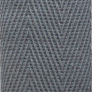 Stadigt kypertvävt bomullsband 25mm grått