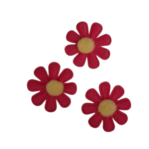 66. 3st cerise blommor 3D att sy fast. 27x27mm