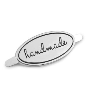 Hand made etikett  40x20mm med vikflikar silver