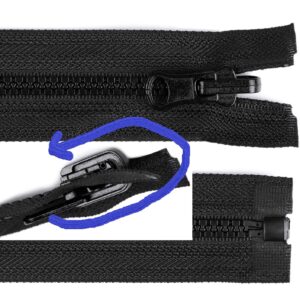 Jacklås 6mm svart band med vändbar löpare (50-90cm)