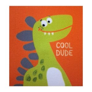 2. Laglapp Dinosaurie orange fyrkant 6 x 5,5cm