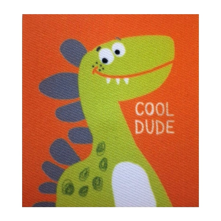 2. Laglapp Dinosaurie orange fyrkant 6 x 5,5cm