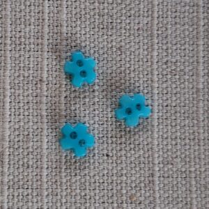 6mm turkos 2 hålsknapp Blomma