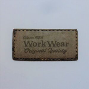 Tryckt jeansmärke "Work Wear" 7 x 3,5 cm