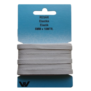 Resårkarta 6mm vit 10m
